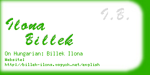 ilona billek business card